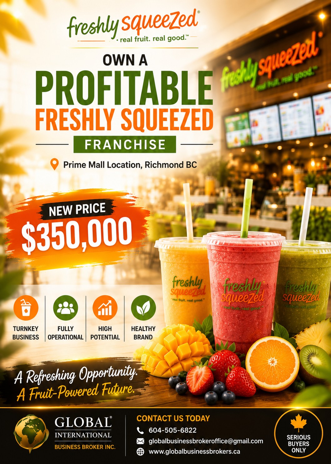 Freshly Squeezed Franchise for sale in Richmond, BC